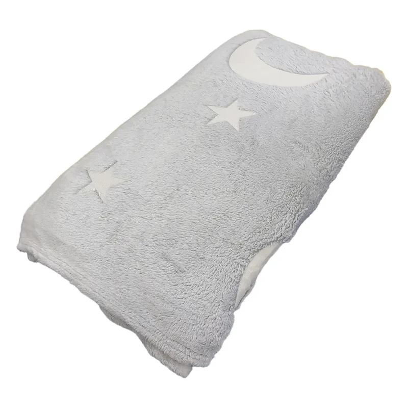 پتو مسافرتی مدل شب نما طرح ماه و ستاره سایز 210×220 سانتی متر