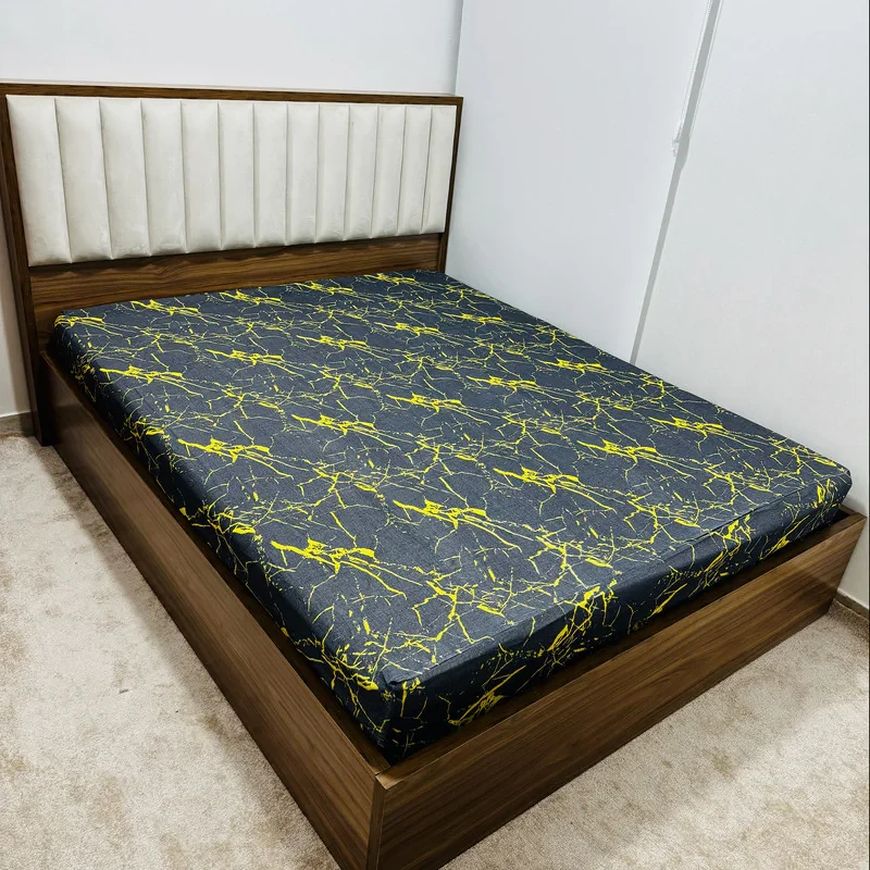 ملحفه ناتوسا مدل کشدار ماربل دو نفره سایز 200x160 سانتی متر