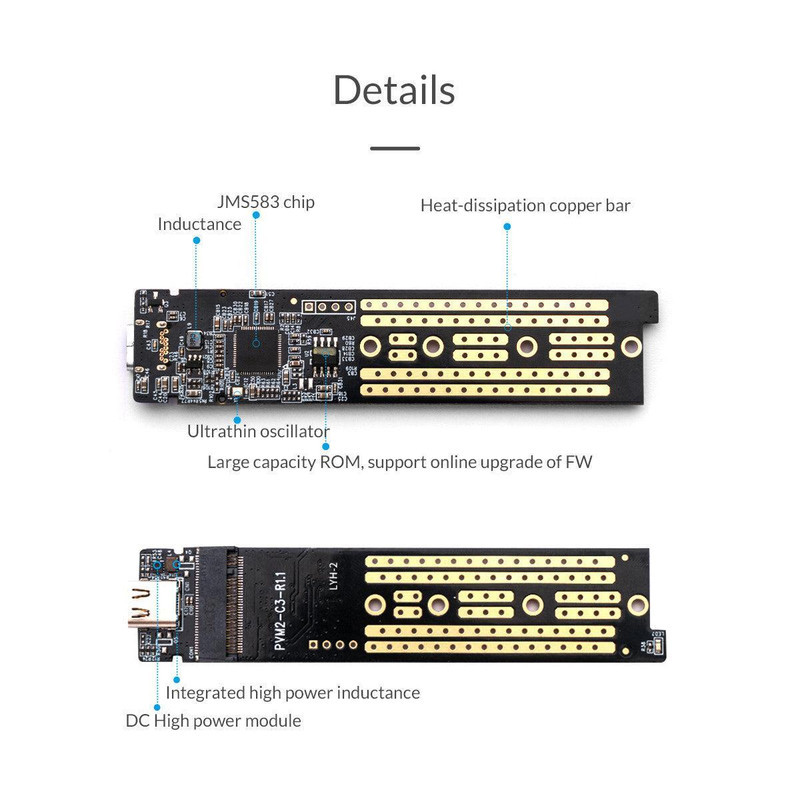 قاب NVMe M.2 SSD اوریکو مدل TCM2-C3