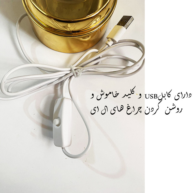 چراغ خواب مدل گوی کریستال چرخان طرح ماه و فضانورد