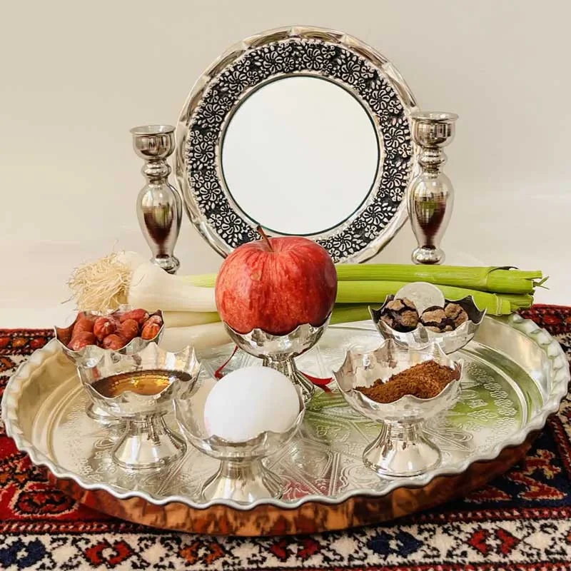 ست هفت سین مسی مدل خورشیدی کد ZH223.38 مجموعه 9 عددی