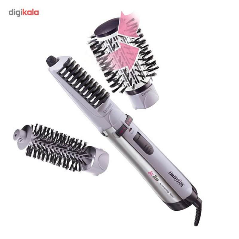 سشوار برس‌دار چرخشی 1000 وات بابیلیس مدل 2735E، موتور DC، دارای سری چرخشی با ویژگی صاف‌کنندگی، فرکنندگی، با قابلیت باد سرد، فناوری تولید یون