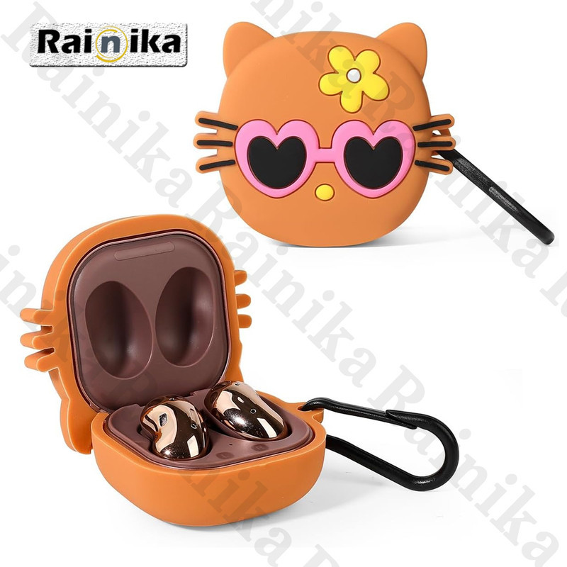 کاور رینیکا مدل Buds Funny Cute Cat مناسب برای کیس هدفون بی سیم سامسونگ Galaxy Buds Live  Buds Pro  buds 2  buds 2 pro  Fe