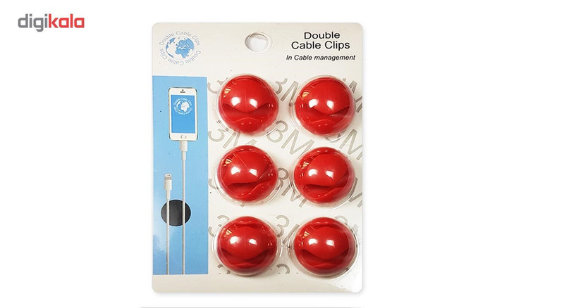 نگهدارنده کابل میلوتر مدل Double Clips بسته 6 عددی