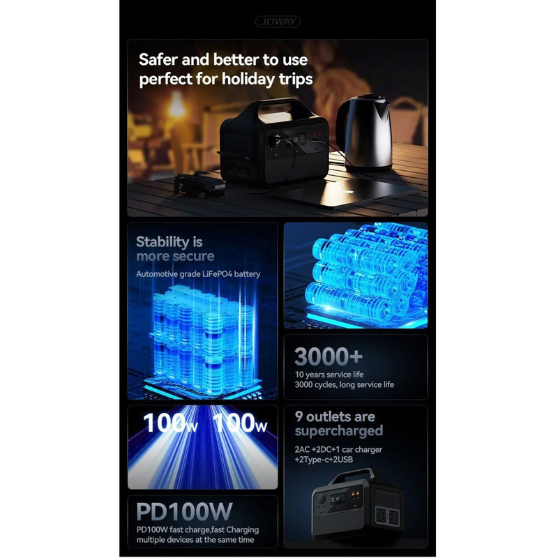 پاور استیشن جووی مدل HW02 P&W ظرفیت 600 وات ساعت