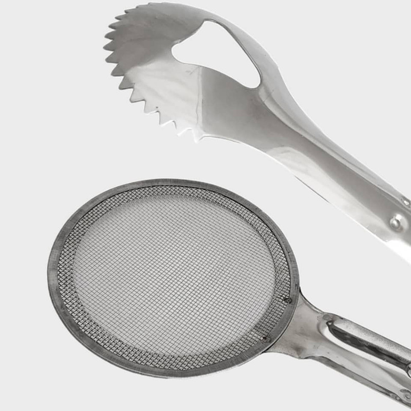 ابزار آشپزی مدل انبر استیل روغن گیر کد 555