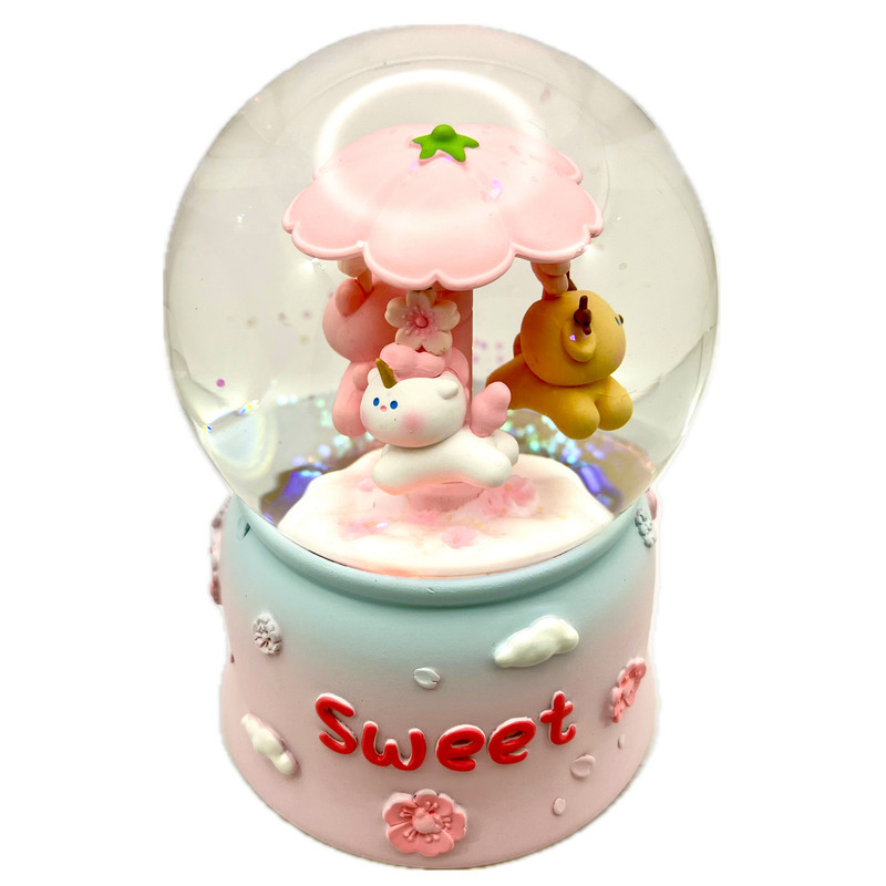 گوی موزیکال مدل پمپی Sweet طرح کراسل حیوانات دوست داشتنی کد PA1623.2.200