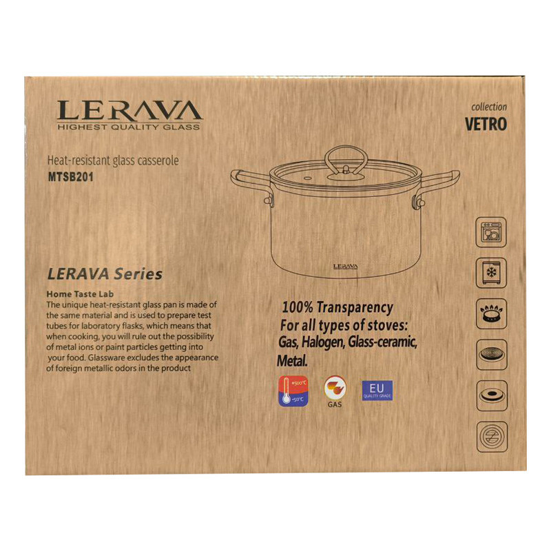 قابلمه لراوا مدل شیشه ای کد 35L سایز 20