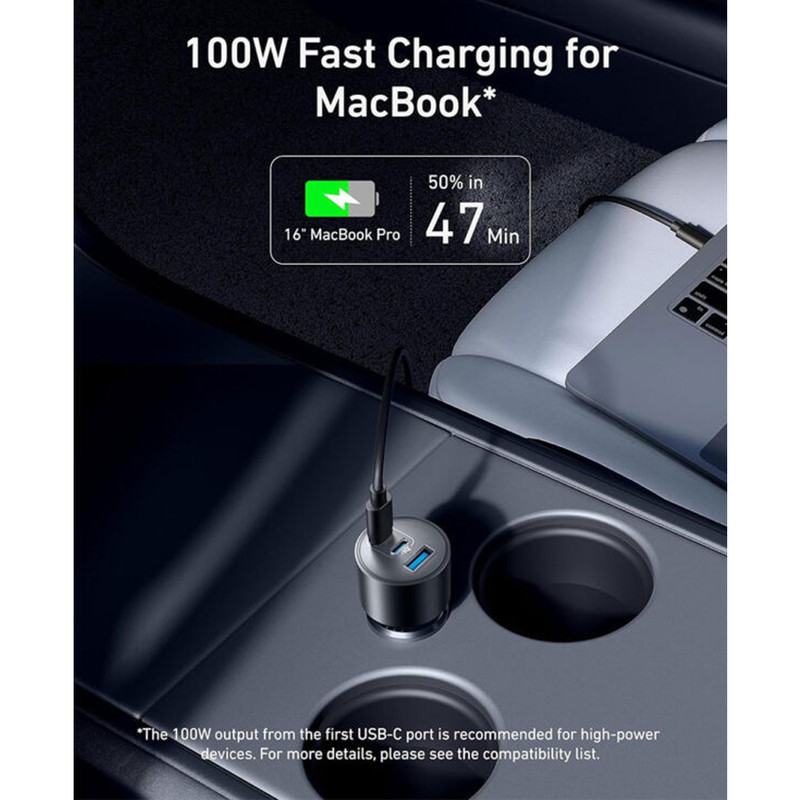 شارژر فندکی 100 وات 3 پورت انکر مدل B2737 به همراه کابل USB-C به USB-C