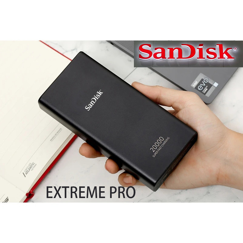 پاوربانک 25 وات سن دیسک مدل EXTREME PRO Super Fast ظرفیت 20000 میلی آمپر