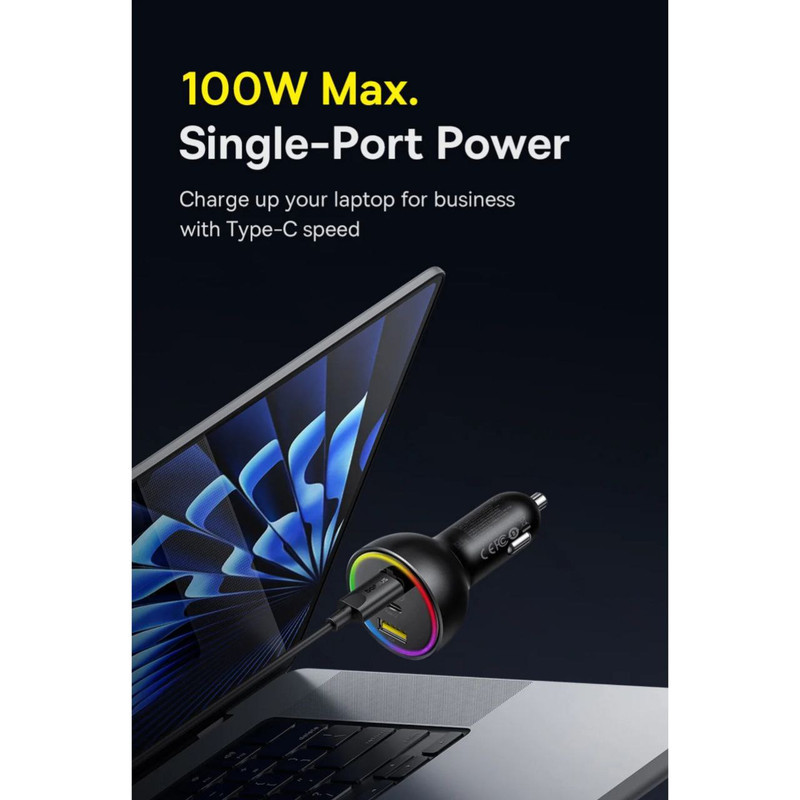 شارژر فندکی 152.5 وات بیسوس مدل BSCC-ZX-CCL به همراه کابل USB-C