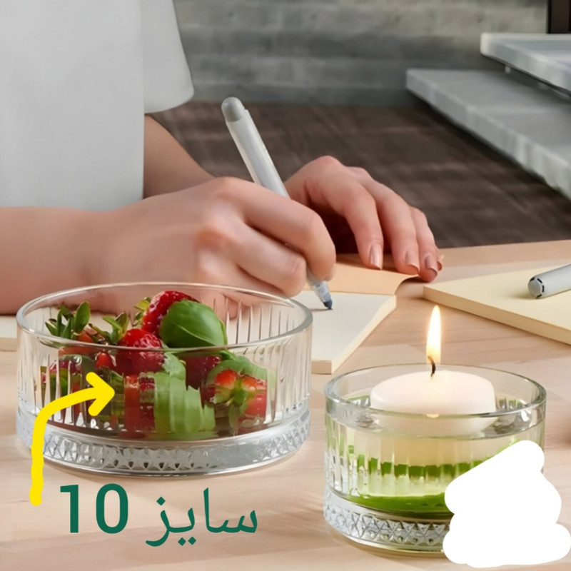 آجیل‌خوری شیشه‌ای کاوه مدل OSLO قطر 10 سانتیمتر حجم 295 میلی‌لیتر ارتفاع 5 سانتیمتر مجموعه 6 عددی