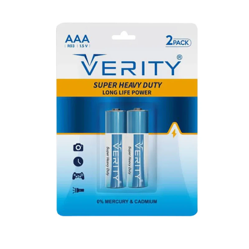 باتری نیم قلمی وریتی  مدل  super heavy بسته 2 عددی