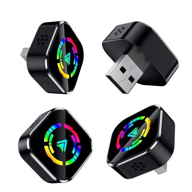 کارپلی و اندروید اتو مدل Wireless CarPlayAndroid Auto Q1A به همراه مبدل USB به USB-C