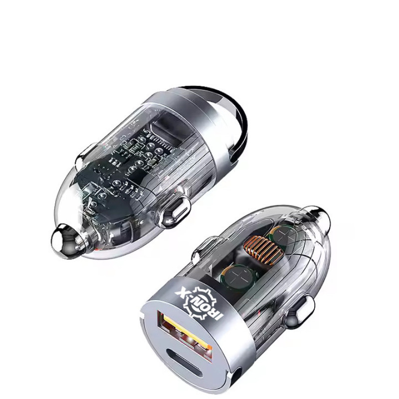 شارژر فندکی 60 وات دو پورت آیرون ایکس مدل SUPERFAST360