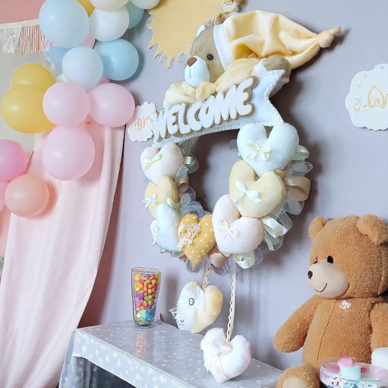 آویز تزیینی اتاق کودک طرح خرس نانان مدل Welcome کد WCrm
