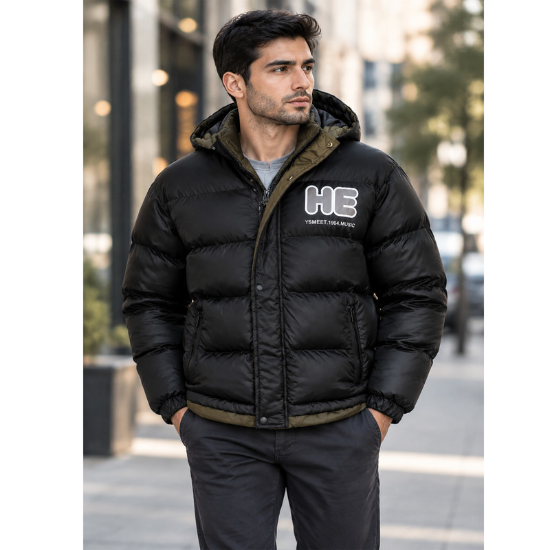 کاپشن کوتاه مردانه شمعی باکسی مدل Da-Km-Az-HE-M-2026 1004