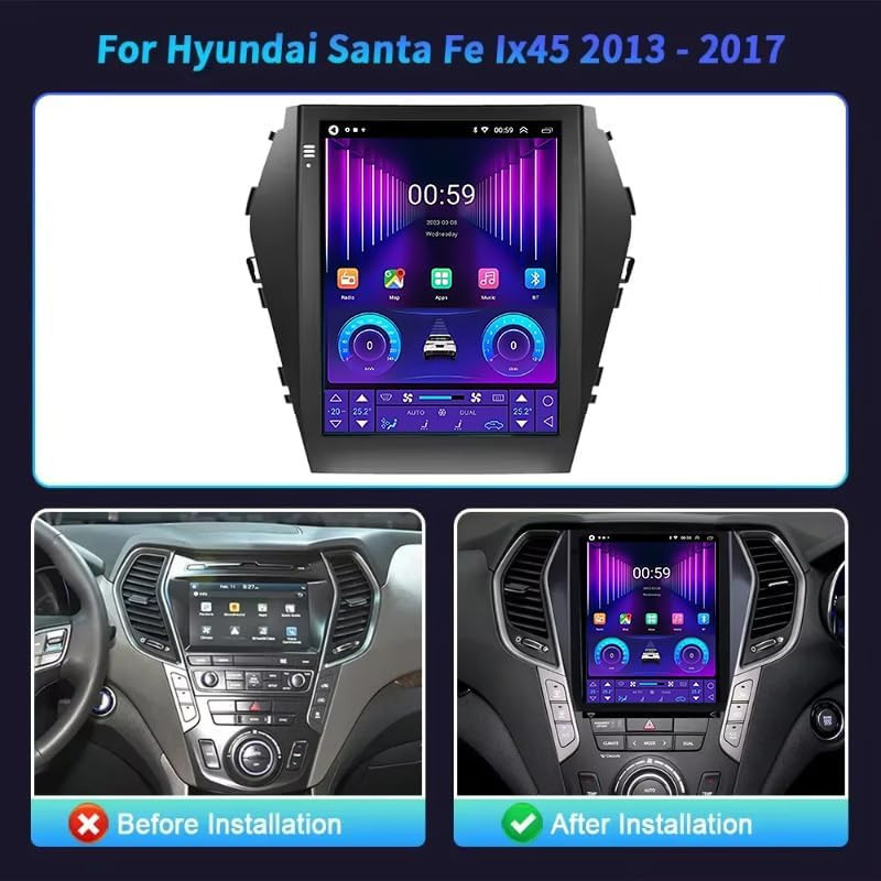 پخش کننده تصویری خودرو مدل IPS مناسب برای سانتافه IX45