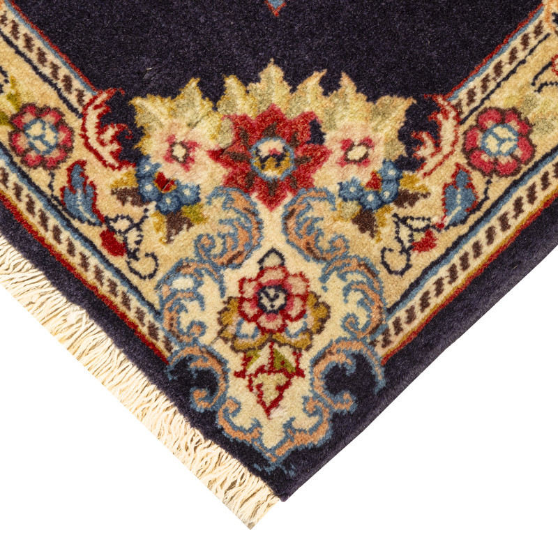 فرش دستبافت 0,3 متری مدل ساروق کد 45P7295P7297 زمینه سرمه ای مجموعه 2 عددی