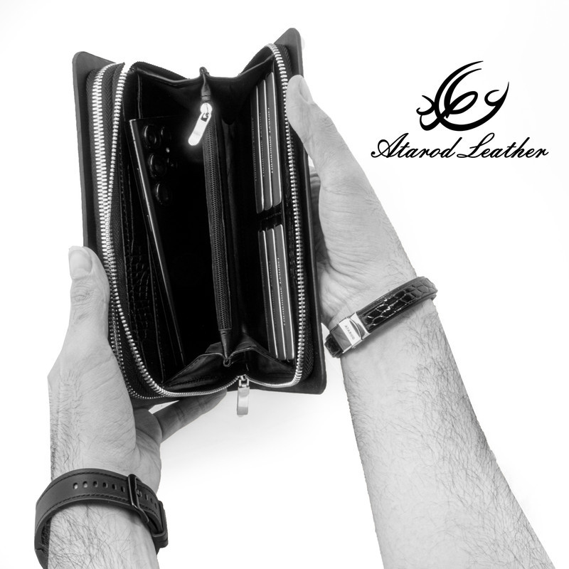 کیف پاسپورتی مردانه چرم عطارد مدل چرم طبیعی کد K47