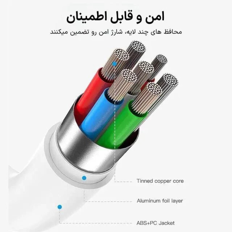 کابل USB-C اس ال وای مدل 5A--45W Super Fast Charge 2.0 طول 1متر