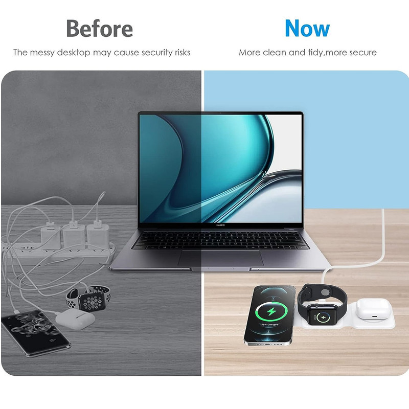شارژر بی سیم مدل  3in1 magnetic wireless charger