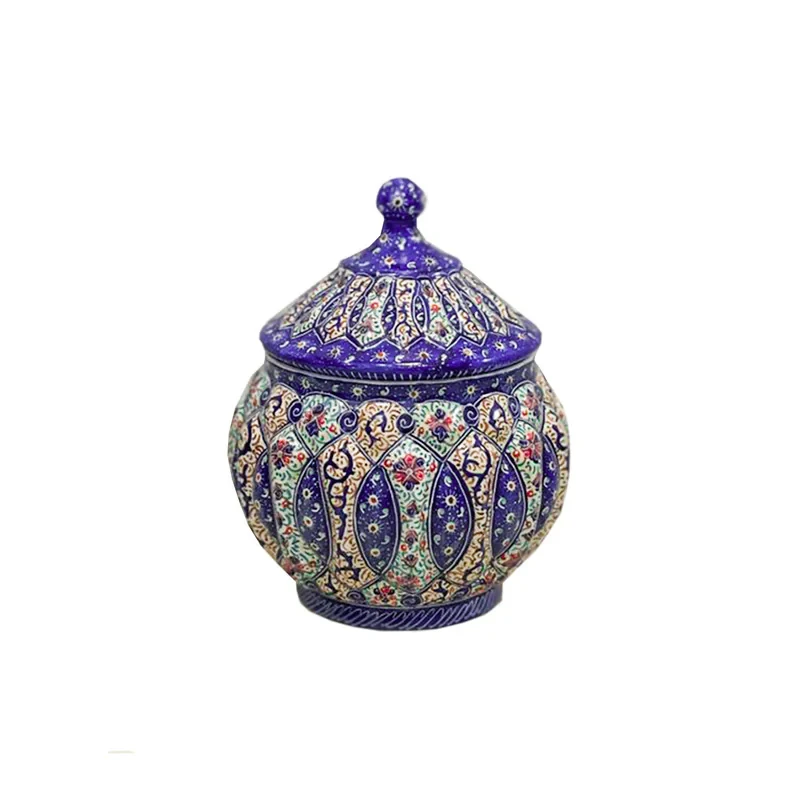 قندان میناکاری اسماعیلی مدل درب دار خانه بندی کد 841159-4