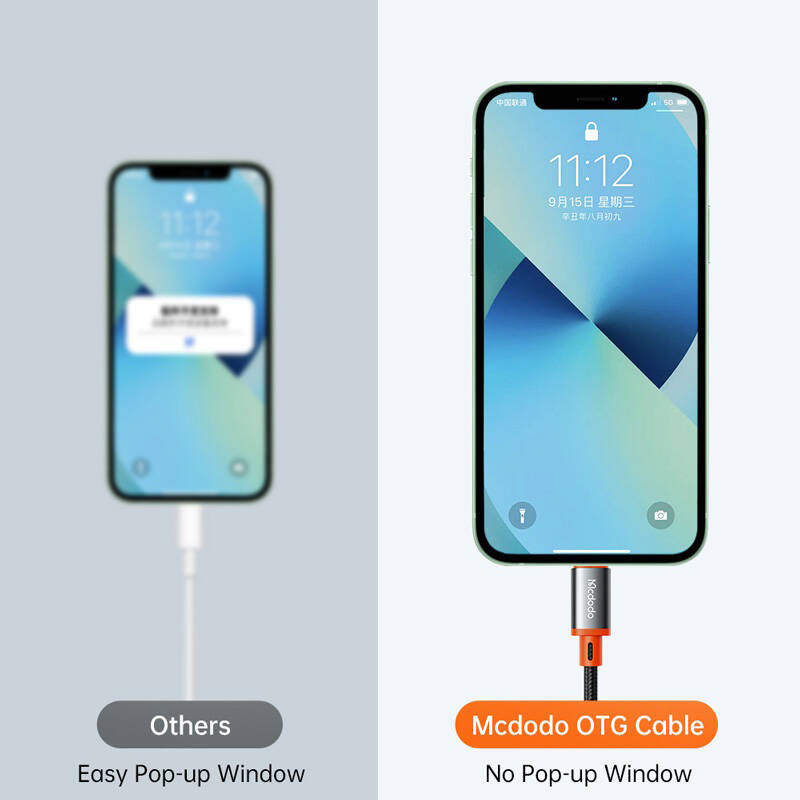 کابل تبدیل USB-C به لایتنینگ مک دودو مدل CA1440 طول 0.11 متر