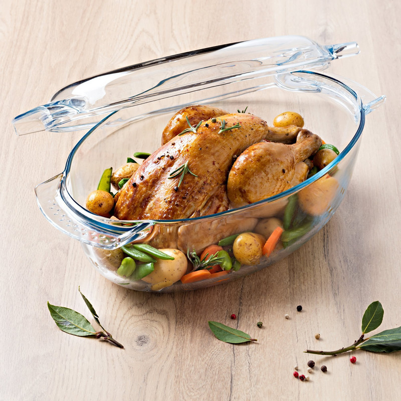 ظرف پخت پیرکس مدل مرغ خوری کد 58L