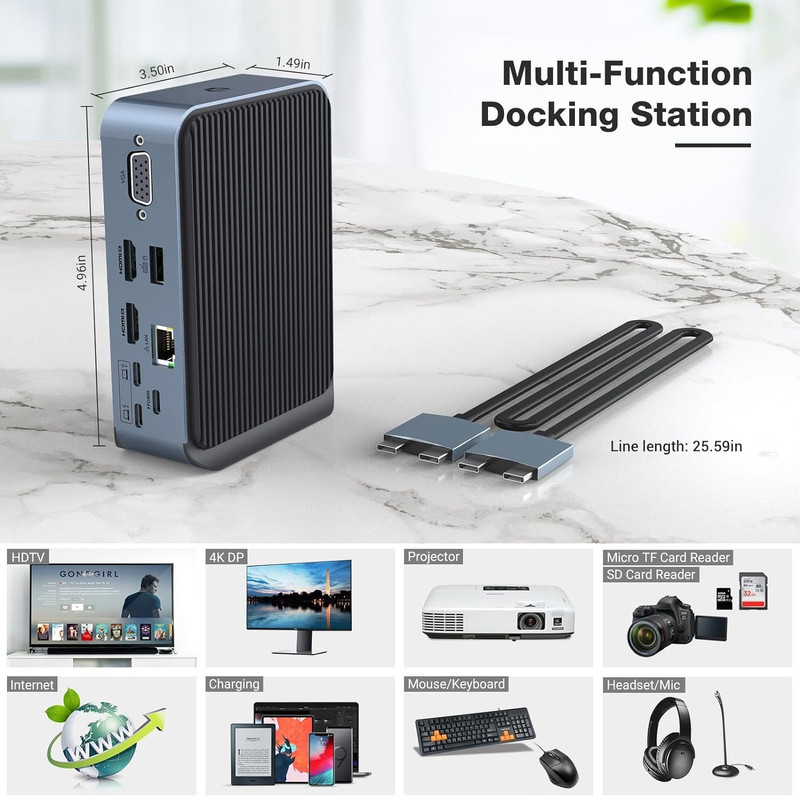 هاب 15 پورت USB-C داک استیشن مدل DC022