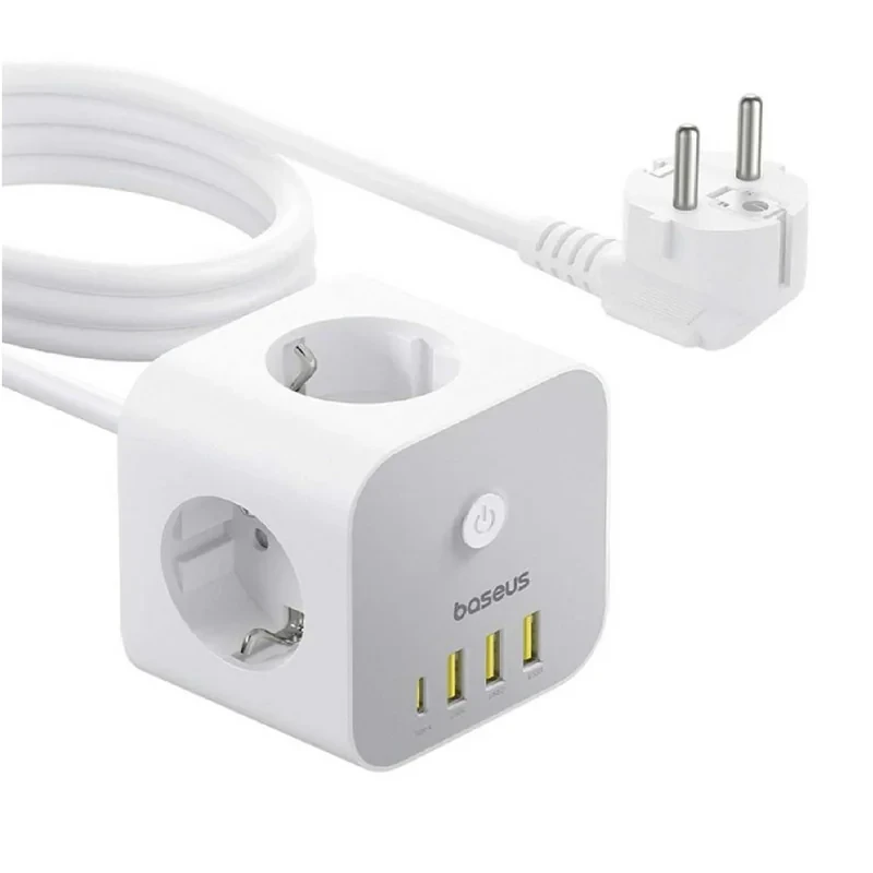 شارژر رومیزی 20 وات 4 پورت بیسوس مدل  PowerCombo Cube 20w S321A