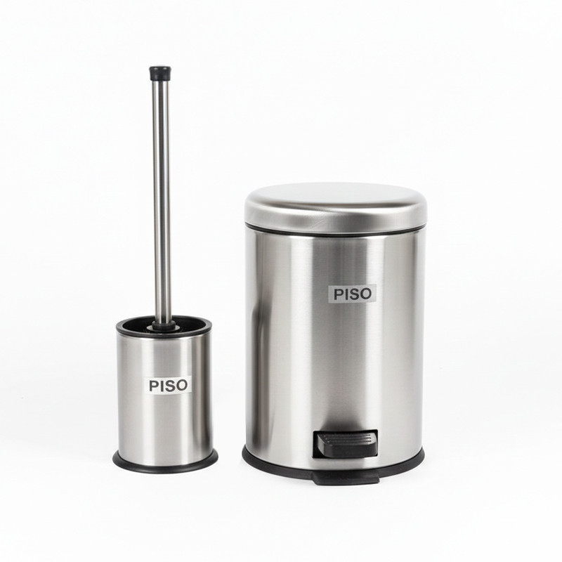 ست سطل زباله و فرچه پیسو مدل P-3-ltr گنجایش 3 لیتر