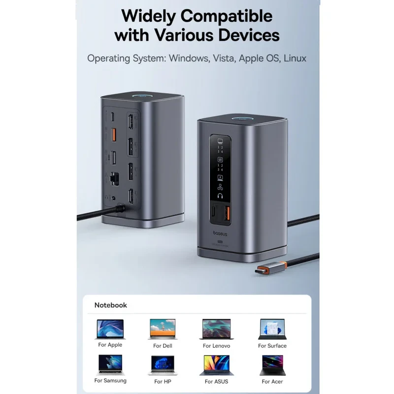 هاب 11 پورت USB-C بیسوس مدل BS-OH137  Spacemate Series