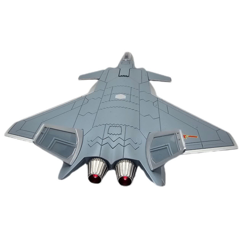 ماکت هواپیما ناب سل مدل جت جنگنده تمام فلز موزیکال چراغدار عقب کش Musical fighter jet with lights chengdu J-20