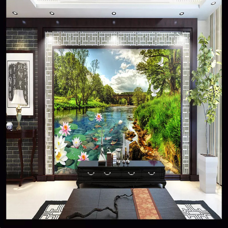 پوستر دیواری سه بعدی مدل منظره طبیعت دریا ماهی رنگی DVRF1277