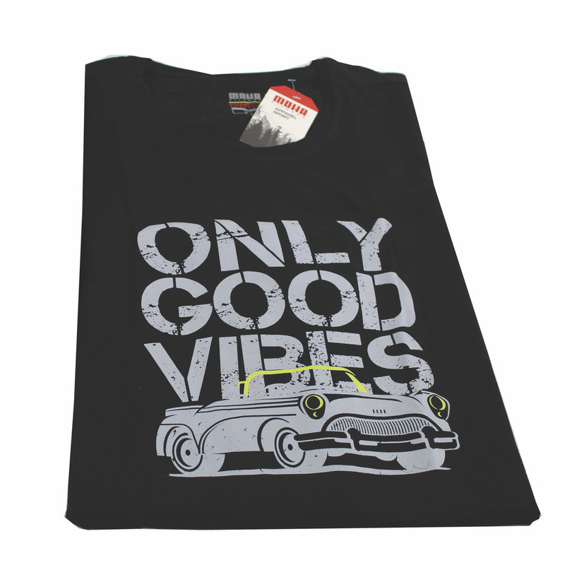 تی شرت آستین کوتاه مردانه موها فیتنس مدل ONLY GOOD VIBES - B