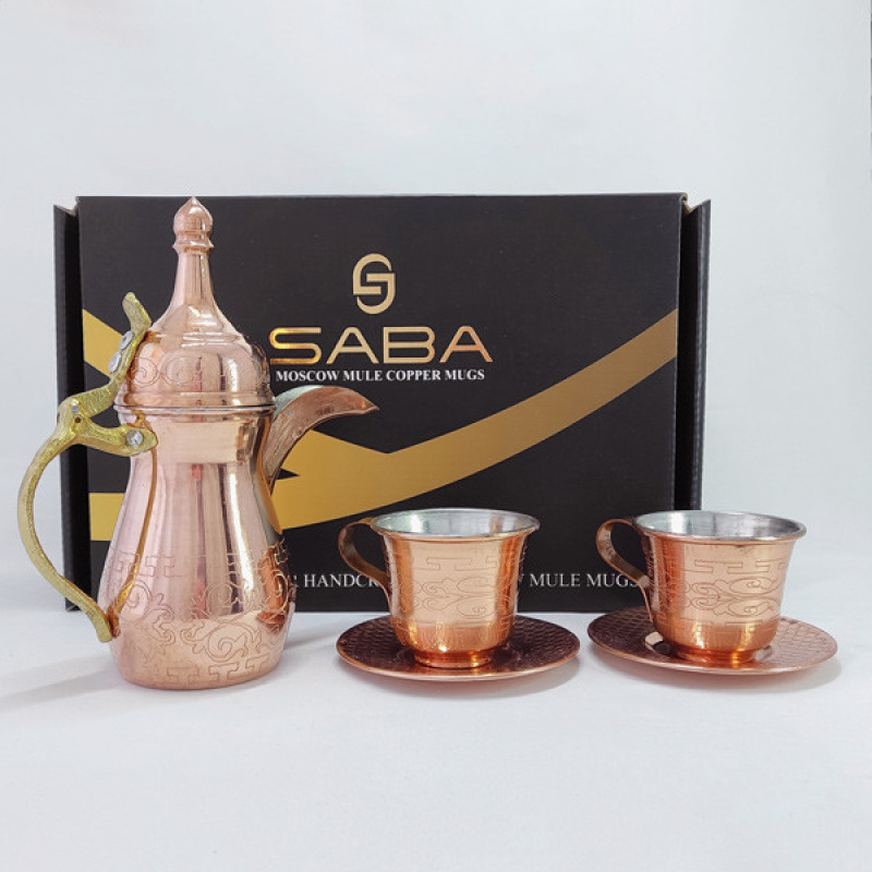 ست 5 تکه دله و فنجان مسی مدل یادگار کد HS59