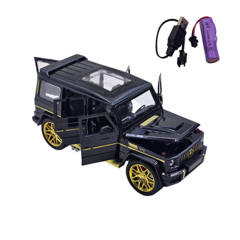 ماشین بازی کنترلی ناب سل مدل بنز جی کلاس شارژی آفرود فلزی چراغدار Mercedes-Benz G-Class Rechargeable Metal Off-Road Light