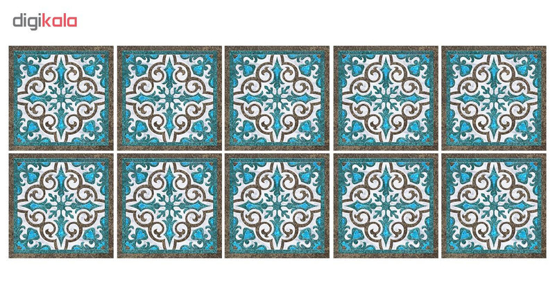 استیکر کاشی طرح فیروزه بسته 10 عددی