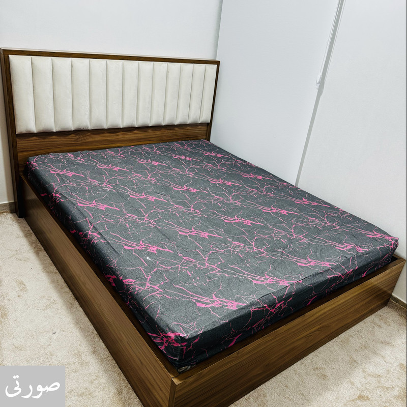 ملحفه ناتوسا مدل کشدار ماربل دو نفره سایز 200x160 سانتی متر