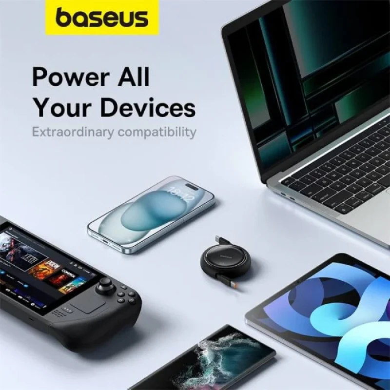 کابل USB-C  بیسوس مدل Free2Draw Mini Retractable 100W طول 1 متر