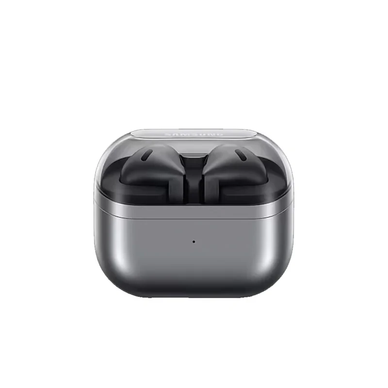 هدفون بلوتوثی سامسونگ مدل Galaxy Buds3 با نویز کنسلینگ فعال (ANC)، نویز کنسلینگ میکروفون (ENC)، درگاه شارژ USB Type-C، با قابلیت اتصال به چند دستگاه، دارای قابلیت صدای 360 درجه، Galaxy AI، میکروفون سه گانه، پشتیبانی از فرمان لمسی، ضد آب و گرد و غبار