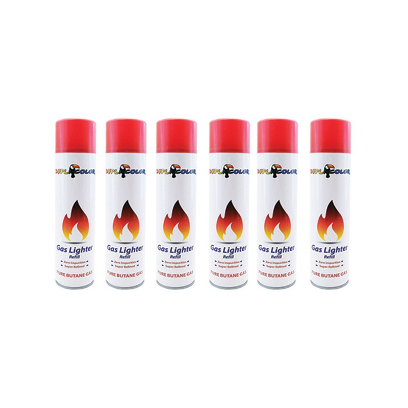 گاز فندک دوپلی کالر مدل REFILL حجم 300 میلی لیتر مجموعه 6 عددی