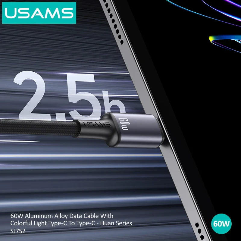 کابل USB-C یوسمز مدل SJ752-60W طول 1.2 متر