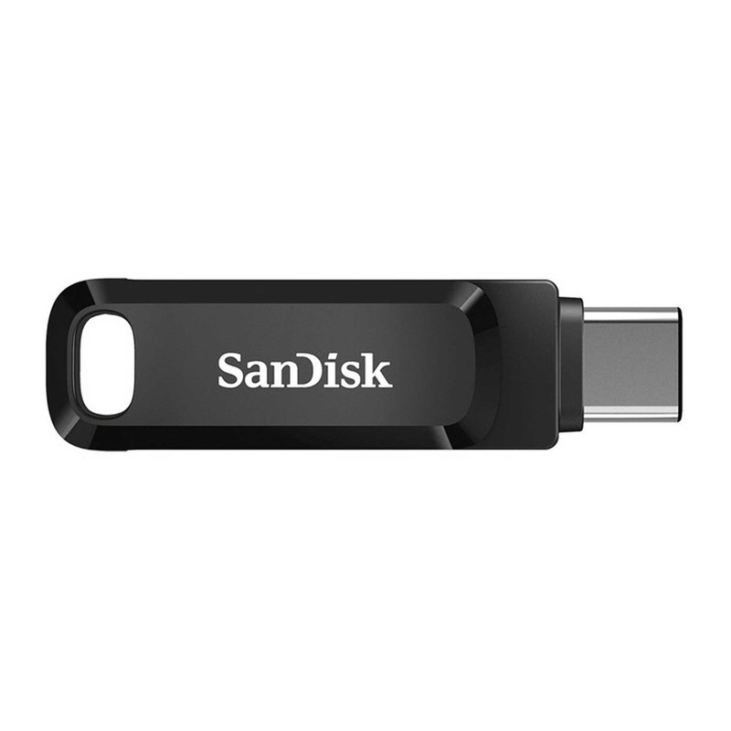 فلش مموری سن دیسک 64 گیگابایت مدل Ultra Dual Drive Go با دو رابط USB Type-C و USB Type-A، استاندارد USB 3.2 Gen1، طراحی چرخشی، سازگار با اندروید، iOS، ویندوز و مک، مناسب گوشی، تبلت، کامپیوتر و تلویزیون