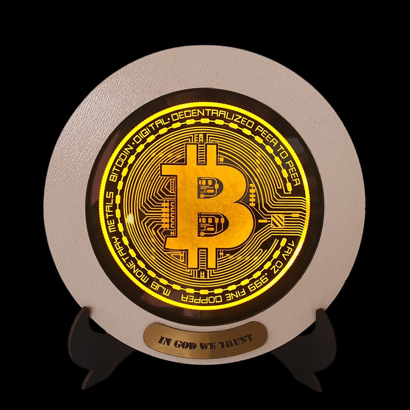 تابلو نوری گیم دکور طرح Bitcoin مدل بیت کوین