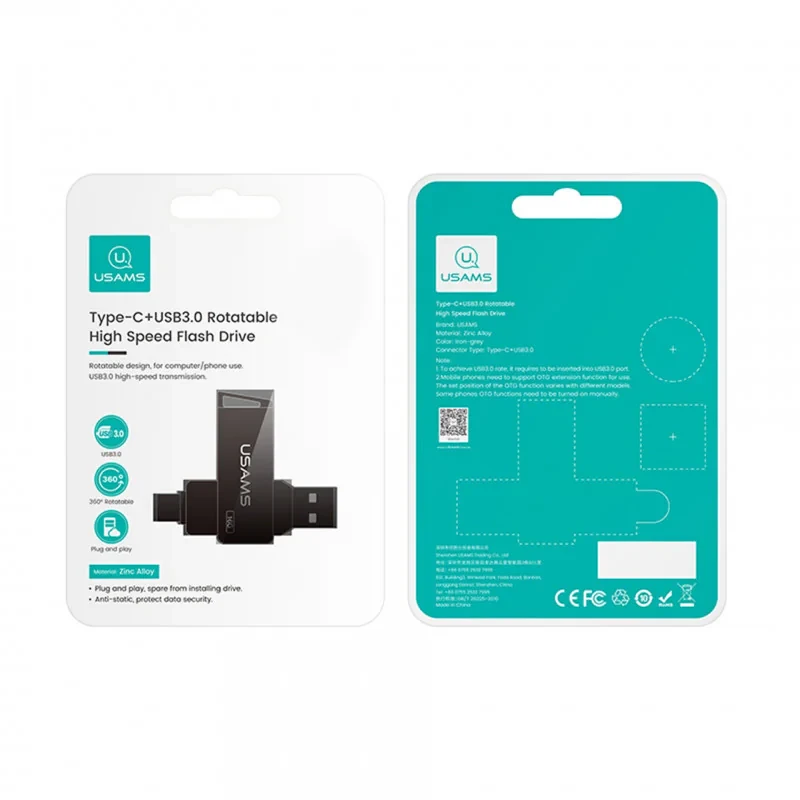 فلش مموری یوسمز مدل Typec-Usb3-High Speed-ZB199 ظرفیت 32 گیگابایت گیگابایت
