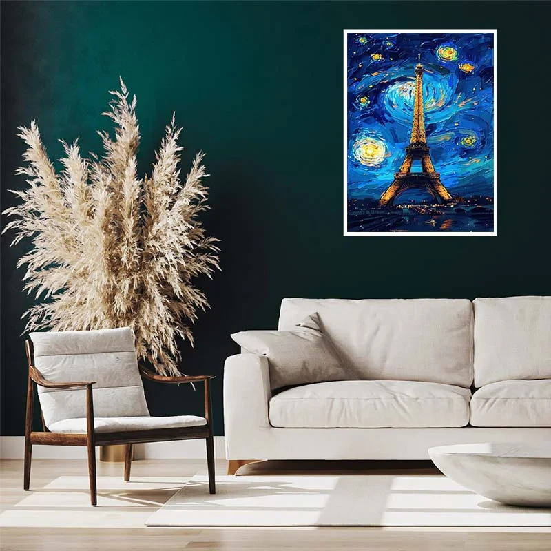 پوستر کارنيکا طرح شب پرستاره فانتزی ون‌گوگ Fantasy Starry Night Van Gogh کد 39871 مجموعه 8 عددی