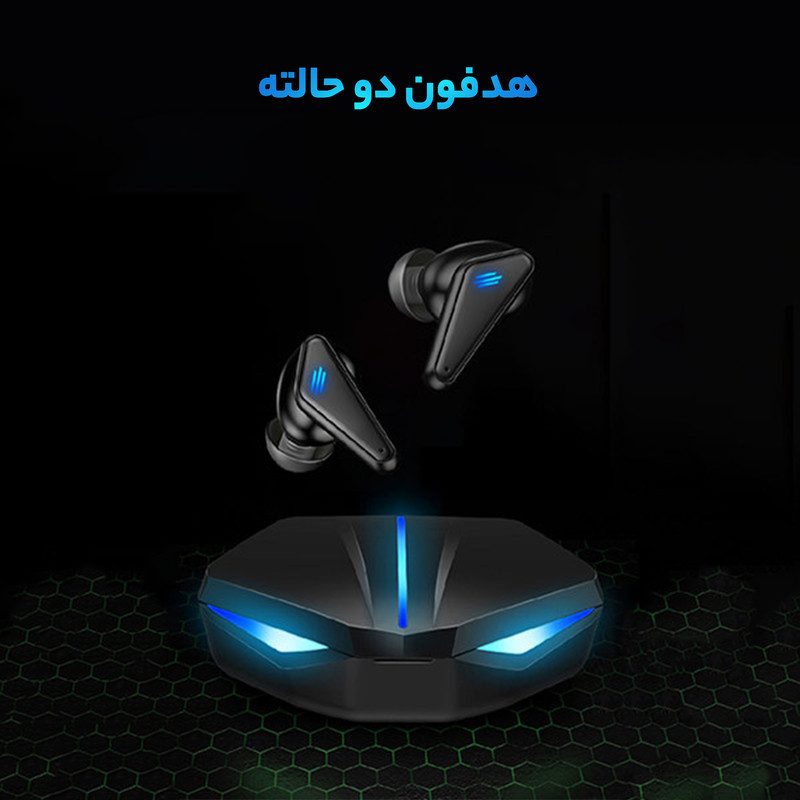 هدفون بلوتوثی مدل K55 بدون نویز کنسلینگ، درگاه شارژ USB Type-C، پشتیبانی از فرمان لمسی، دارای سه میکروفون، مقاومت در برابر رطوبت و عرق