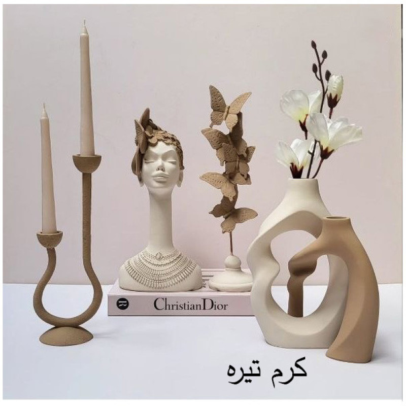 گلدان دکوری مدل دوقلو پیچی مدرن مینیمال مجموعه دو عددی